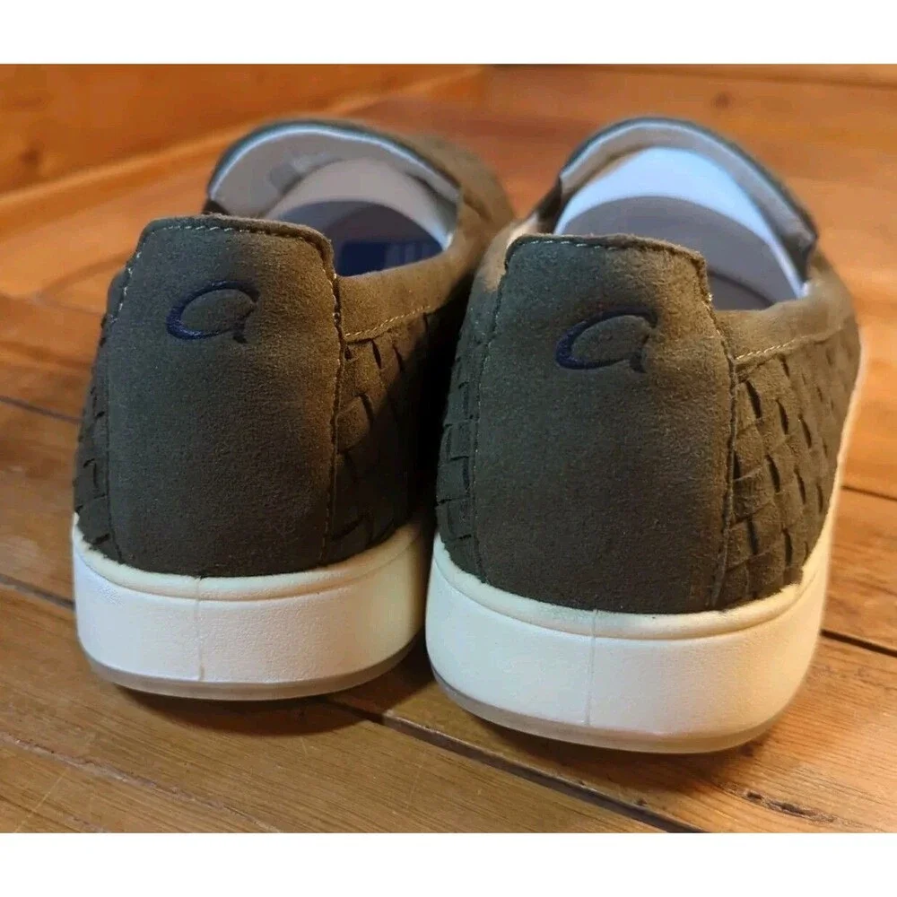 Aureus Henson Shoes 13 Men's Casual Olive Loafers Slip On Aum2028 Microfiber New